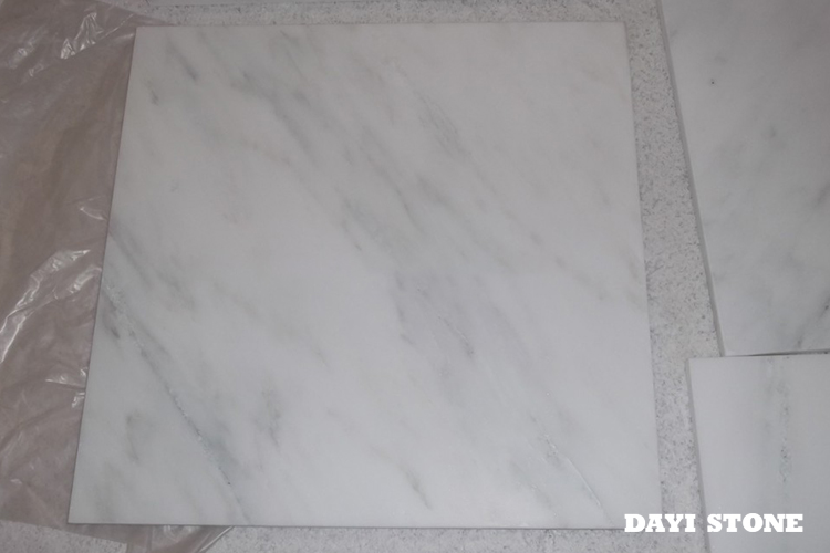 Tiles Oriental White Marble Top Honed edges bevelled 1mm others sawn 30.5x30.5x1cm